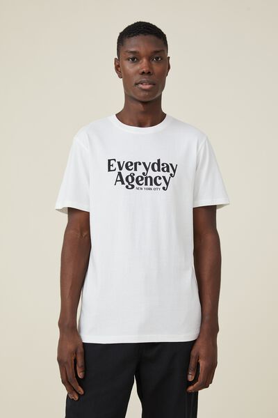 Tbar Text T-Shirt, VINTAGE WHITE/EVERYDAY AGENCY