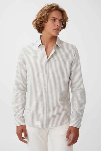 Camisas - Mayfair Long Sleeve Shirt, GREY STRIPE