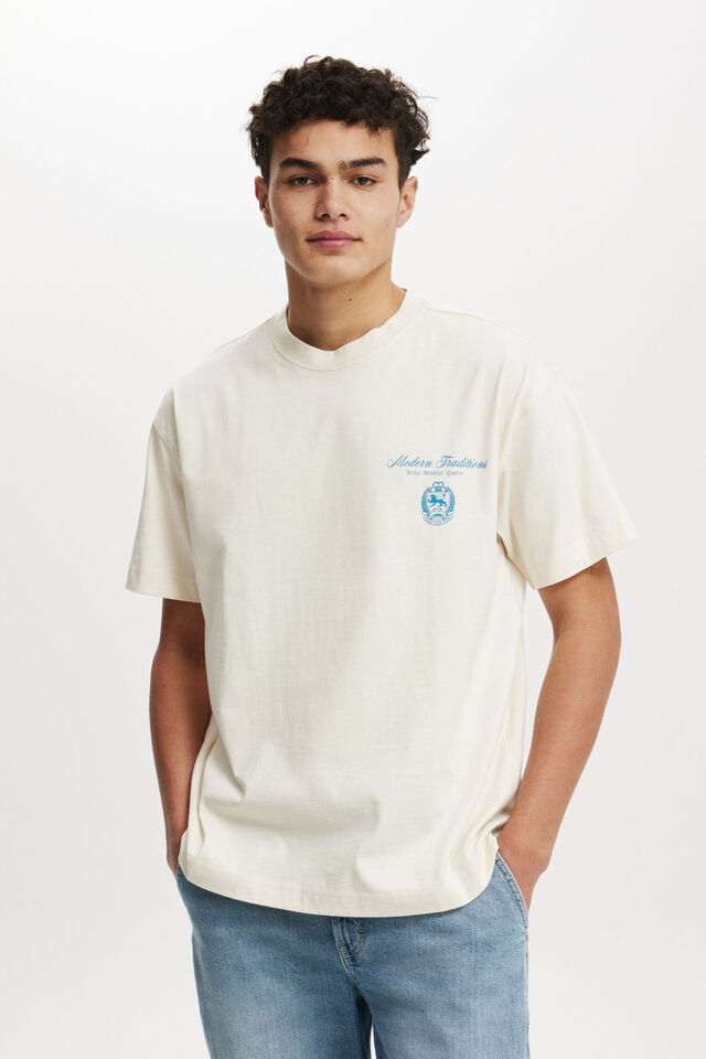 Box Fit Graphic T-Shirt, CREAMPUFF/MEMBERS CLUB BLUE