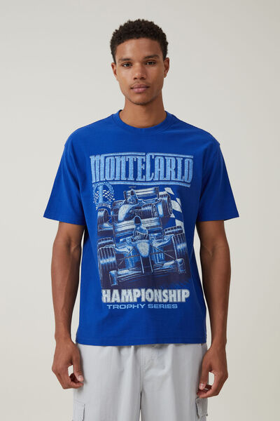 Camiseta - Pit Stop Loose Fit T-Shirt, ROYAL BLUE / MONTE CARLO