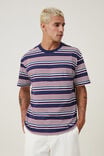 Camiseta - Loose Fit T-Shirt, TRUE MULBERRY EASY STRIPE - vista alternativa 1