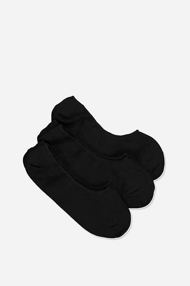 Invisible Socks 3 Pack, BLACK