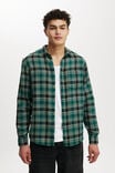 Boston Long Sleeve Shirt, EMERALD WAFFLE CHECK - alternate image 1