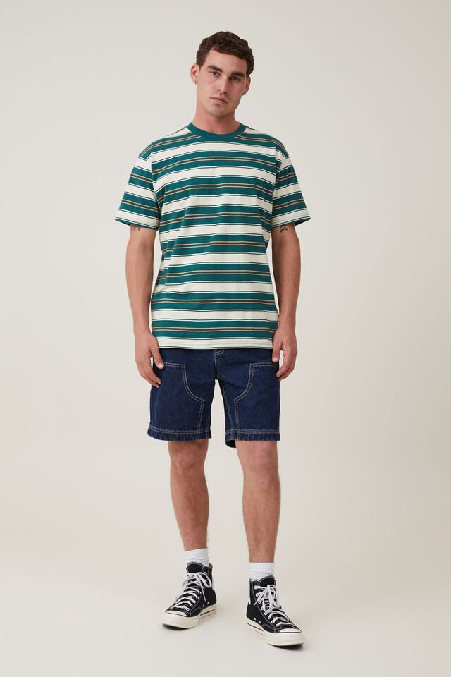 Loose Fit Stripe T-Shirt, GREEN EVERYDAY STRIPE