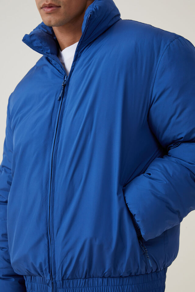 Recycled Puffer Relaxed Bomber, COBALT