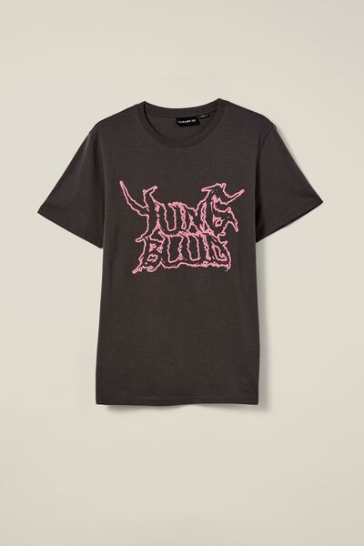 Tbar Collab Icon T-Shirt, LCN BRA FADED SLATE/YUNG BLUD - METAL LOGO