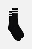 Essential Sock, BLACK/SPORT STRIPE - alternate image 1