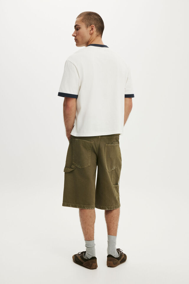 Y2k Super Baggy Jort, CARPENTER GARAGE GREEN