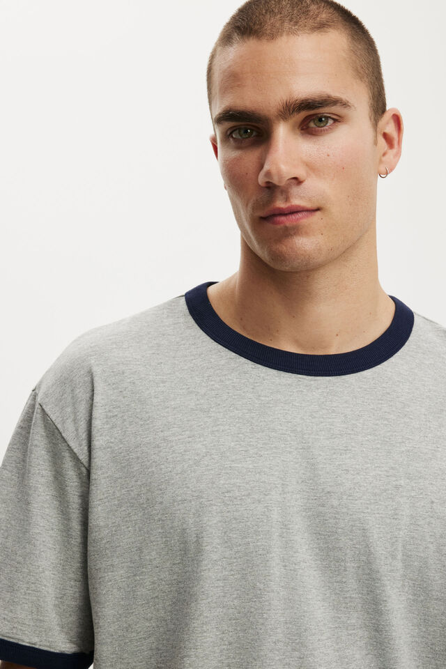 Everyday Fit T-Shirt, GREY MARLE / VINTAGE NAVY RINGER