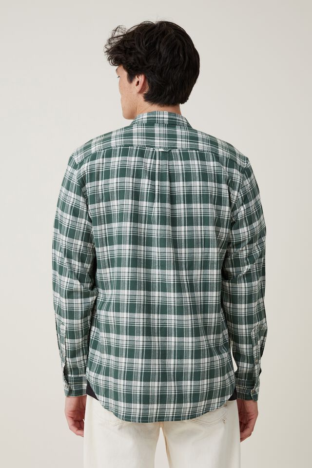 Camden Long Sleeve Shirt, FOREST MINIMAL CHECK