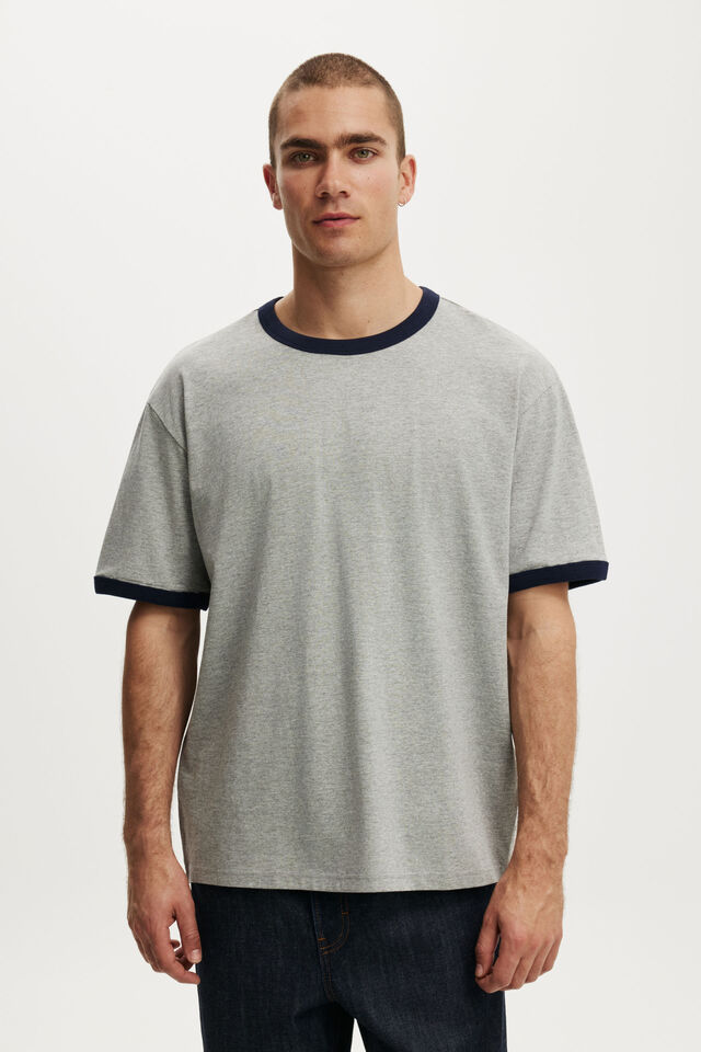 Everyday Fit T-Shirt, GREY MARLE / VINTAGE NAVY RINGER