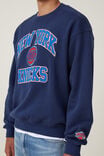 NBA NY Knicks Box Fit Crew Sweater, LCN NBA INDIGO / KNICKS - APPLIQUE - alternate image 3