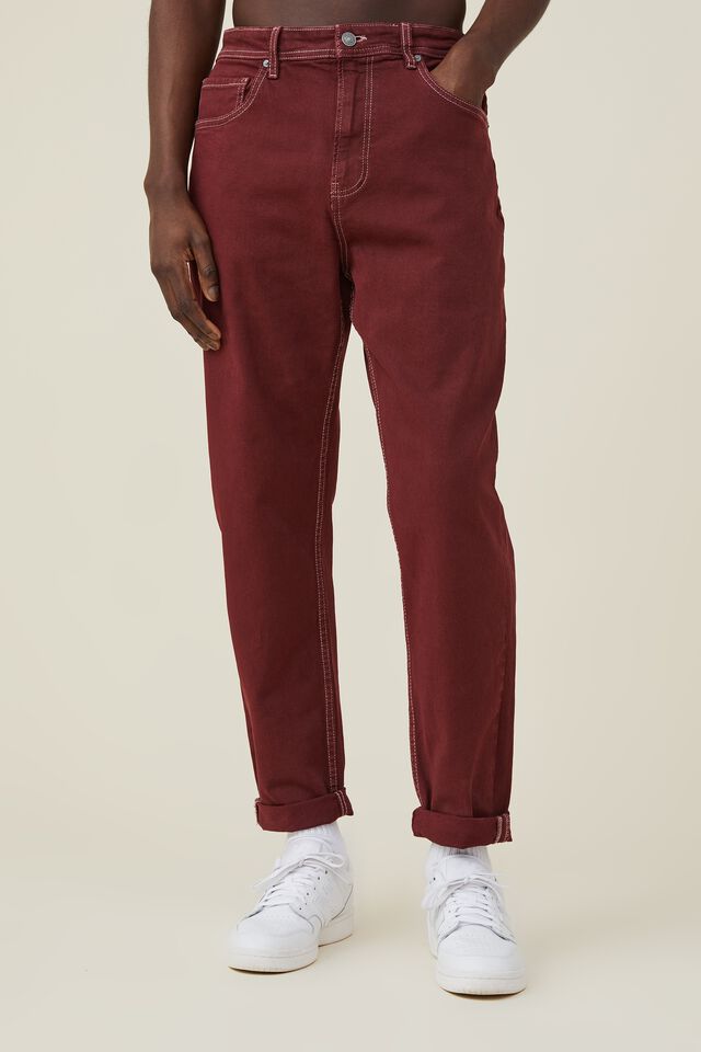 Relaxed Tapered Jean, RED CARMINE