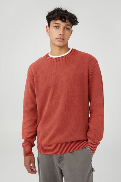 Crew Knit, VINTAGE RED WAFFLE