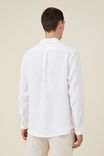 Linen Long Sleeve Shirt, WHITE - alternate image 3