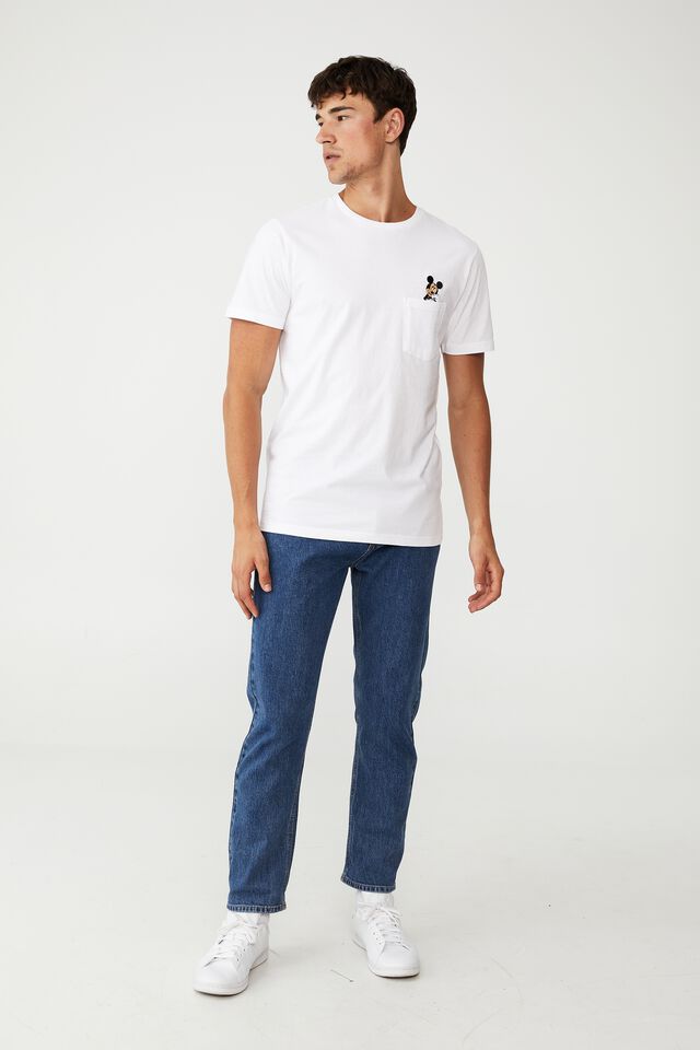 Tbar Collab Character T-Shirt, LCN DIS WHITE/MICKEY POCKET