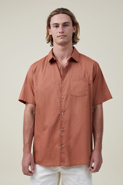 Vacay Short Sleeve Shirt, TERRACOTTA