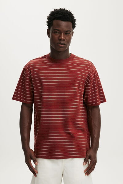 Everyday Fit T-Shirt, OCHRE / VINTAGE WHITE STRIPE