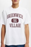 Camiseta - Box Fit College T-Shirt, WHITE/GREENWICH VILLAGE 96 - vista alternativa 4