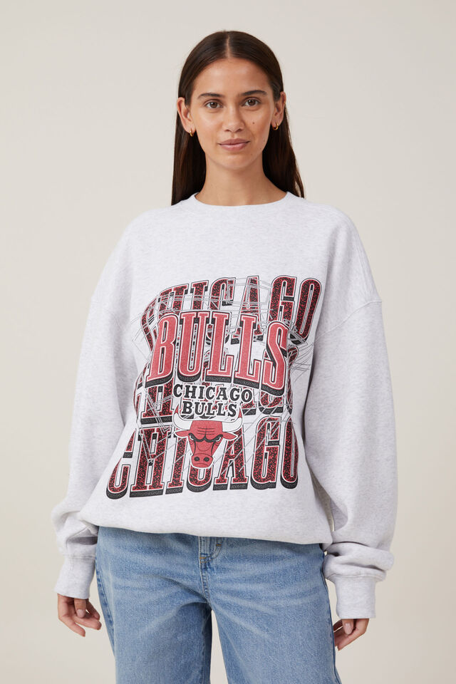 Nba Oversized Sweater, LCN NBA ATHLETIC MARLE / CHICAGO BULLS LOGO B