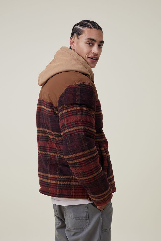 Panelled Puffer, RED CHECK