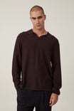 Jimmy Long Sleeve Polo, BROWN - alternate image 1