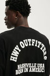 Cropped Fit Graphic T-Shirt, BLACK / HIGHWAY OUTFITTERS - example image 4