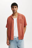 Palma Short Sleeve Shirt, PEACH RESORT STRIPE - alternate image 1