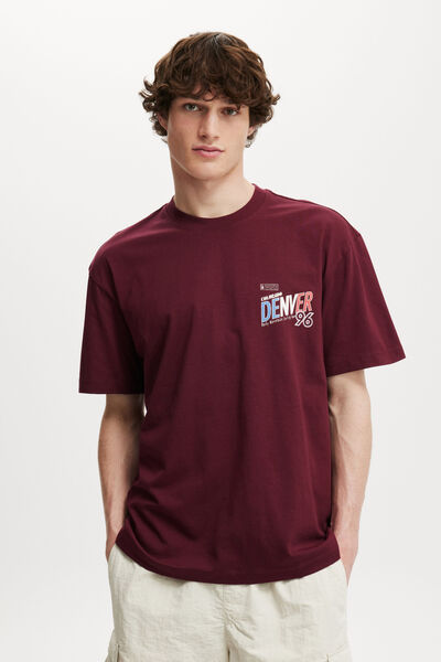 Loose Fit Art T-Shirt, BURGUNDY / DENVER CYCLING TOUR