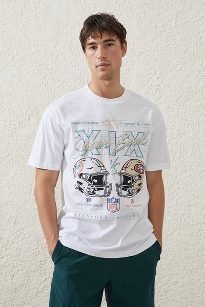Active Nfl Oversized T-Shirt, LCN NFL WHITE / SUPERBOWL - DOLPHINS VS 49ERS