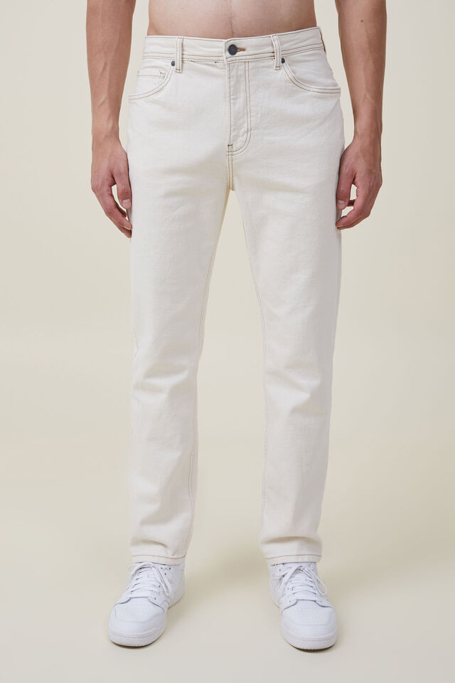 Calça - Straight Jean, NATURAL