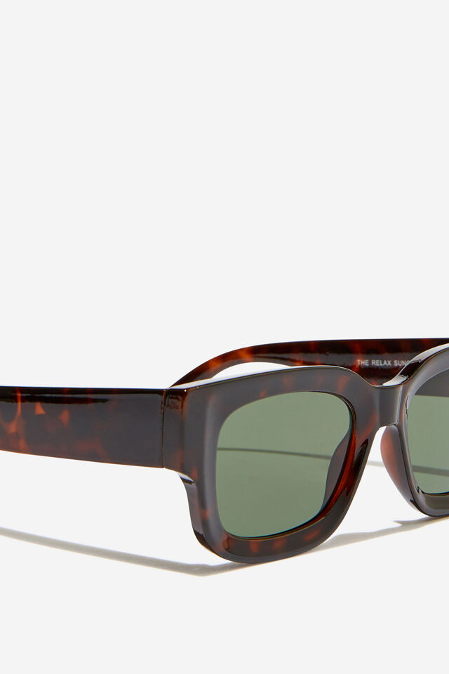 The Relax Sunglasses, DARK TORT/GREEN