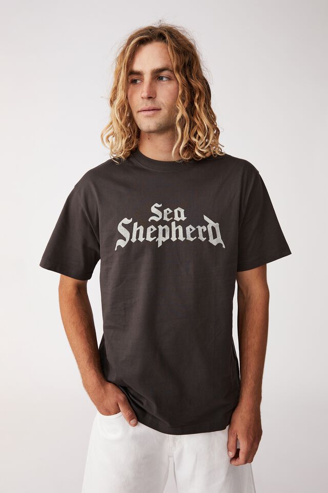 Sea Shepherd Loose Fit T-Shirt, LCN SEA FADED SLATE/METAL LOGO