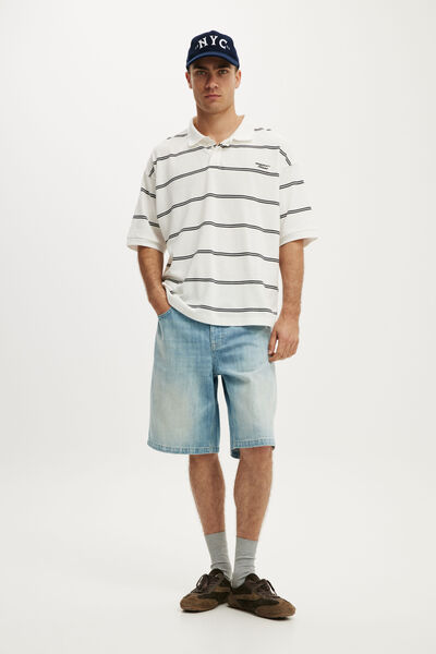 Baggy Denim Short, COMET BLUE