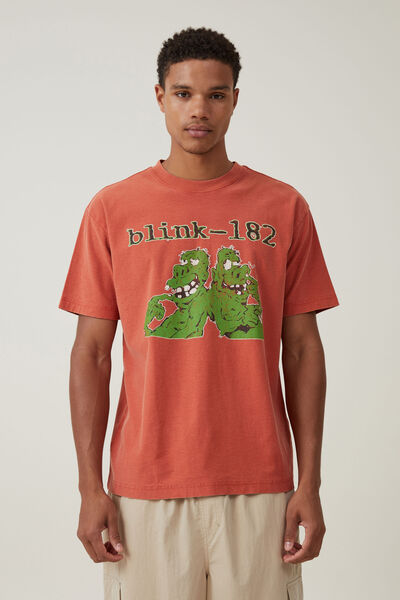 Camiseta - Blink 182 Loose Fit T-Shirt, LCN MT CINDER ORANGE/WASTING TIME