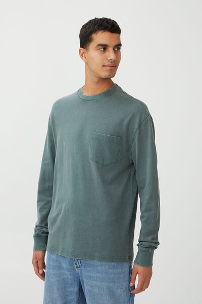 Loose Fit Long Sleeve Tshirt, FOREST