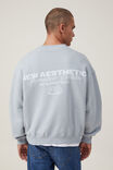 Box Fit Graphic Crew Sweater, BLUE HAZE / NEW AESTHETIC - alternate image 3