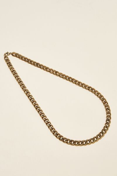 Chain Necklace, CHAIN/BURNISHED GOLD