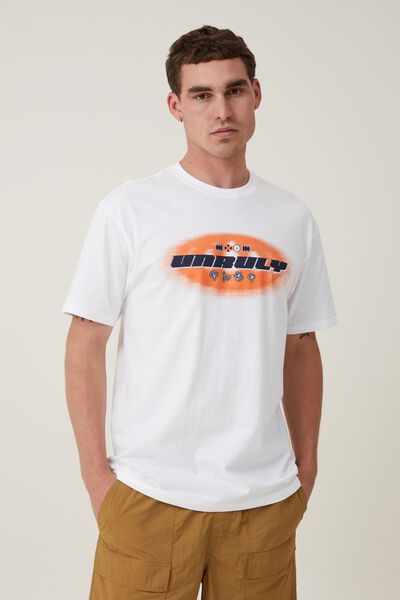 Loose Fit Art T-Shirt, WHITE/UNRULY