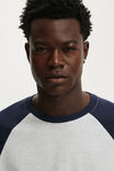 Everyday Fit Long Sleeve T-Shirt, GREY MARLE / TRUE NAVY RAGLAN - example image 4