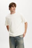 Cropped Fit Textured T-Shirt, CREAM PUFF TEXTURE - alternate image 1