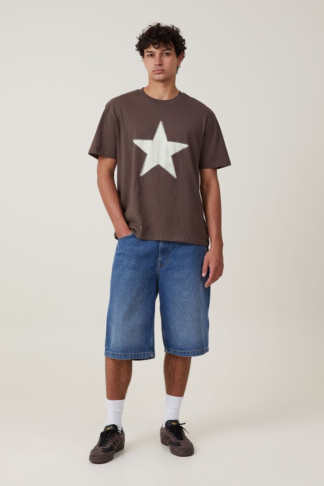Camiseta - Loose Fit Art T-Shirt, ASHEN BROWN / VINTAGE STAR