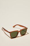 Newtown Polarized Sunglasses, TOFFEE / DARK GREEN - alternate image 2