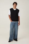 Vintage Knit Vest, BLACK - alternate image 2