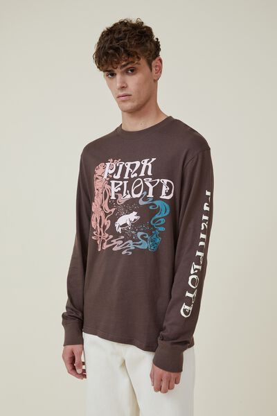 Tbar Collab Long Sleeve T-Shirt, LCN PER WASHED CHOCOLATE/PINK FLOYD - STAGE