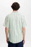 Linen Short Sleeve Shirt, EMERALD STRIPE - alternate image 3