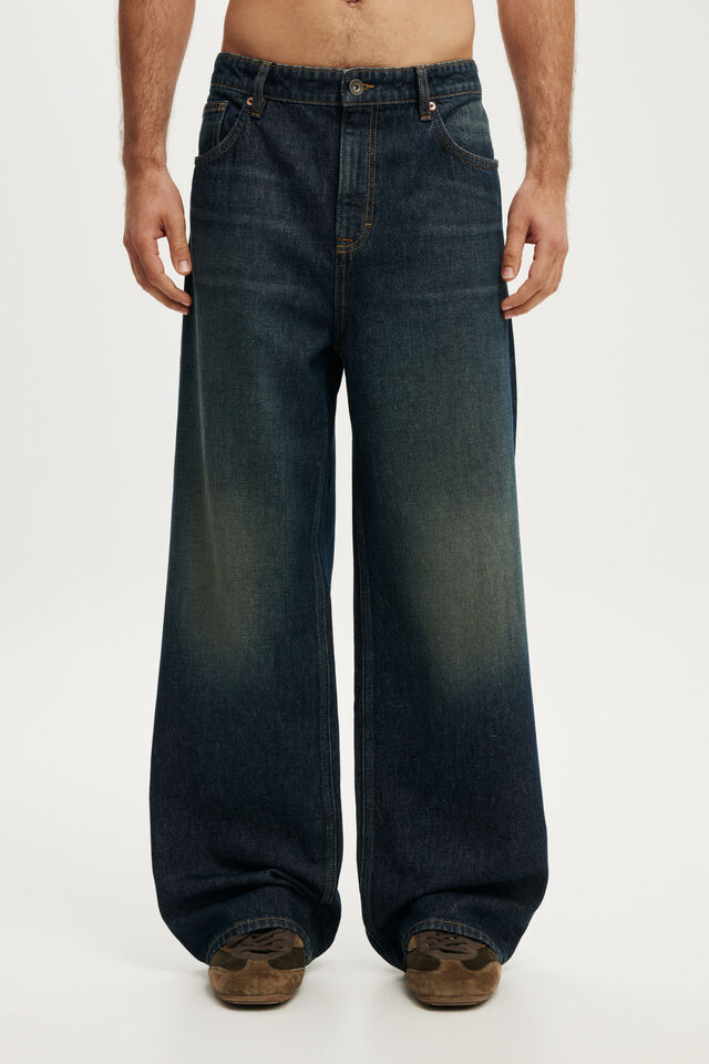 Relaxed Wide Jean, WORN BLUE