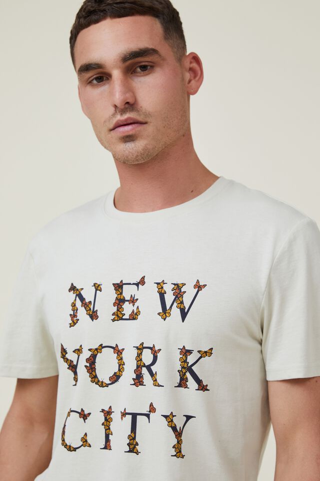 Tbar Art T-Shirt, IVORY/NYC BUTTERFLIES