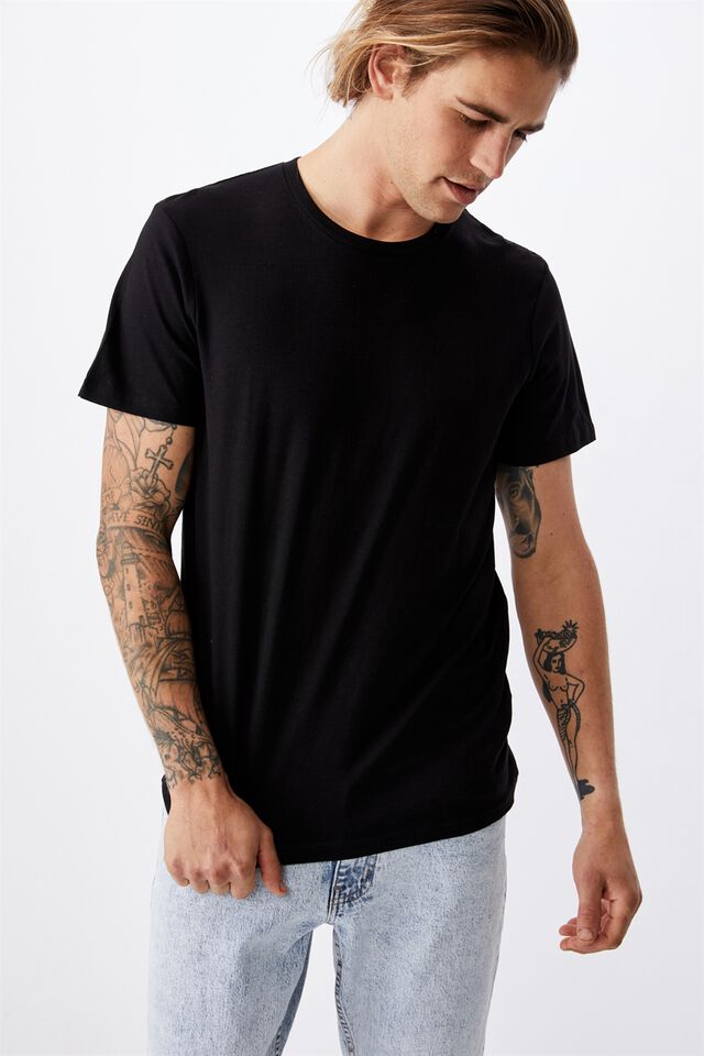 Camiseta - Essential Crew T-Shirt, BLACK