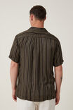 Riviera Short Sleeve Shirt, BLACK MUSTARD STRIPE - alternate image 3